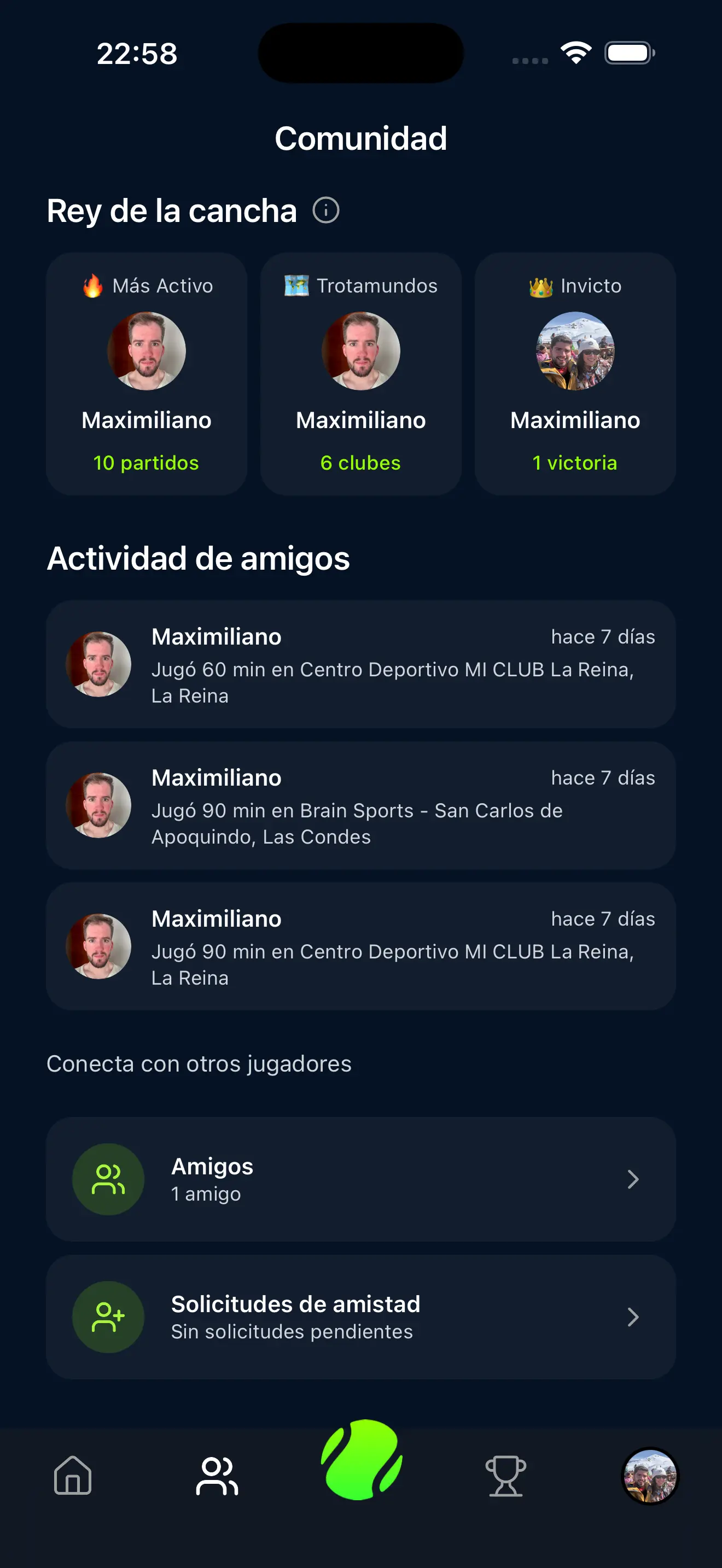 Amigos - Court app feature